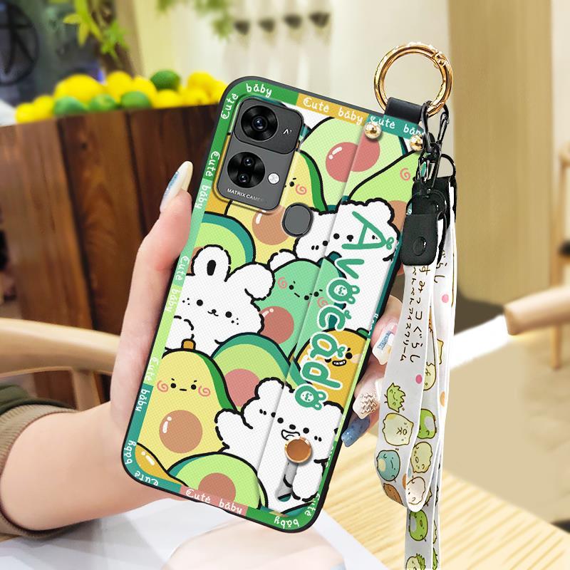 Silicone Lanyard Phone Case For Oukitel C33 Cute Back Cover Anti-dust Dirt-resistant Wristband Soft Case Waterproof Ring