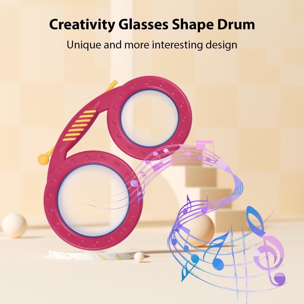 Glasses Drum Irregular Shape Clapping Drum Percussion Instrument Smooth Burrs Free Pink Blue