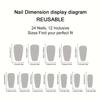 24 Pcs Seagulls Artificial Nail Medium Square Full Cover False Nail Glossy Stick on Nail Coconut Tree Press On Nail