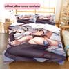 Anime Pattern Bedding Quilt Set Quilt Cover Pillowcase Home Decoration Birthday Gift (1 * Duvet Cover + 2 * Pillowcase, Without Core)