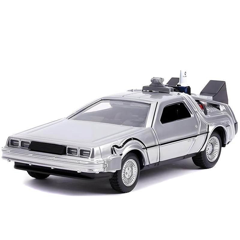 JADA 1/32 DMC-12 DeLorean DMC I II III Back To The Future Time Machine Mr.Fusion Diecast Toy Vehicle Car Model
