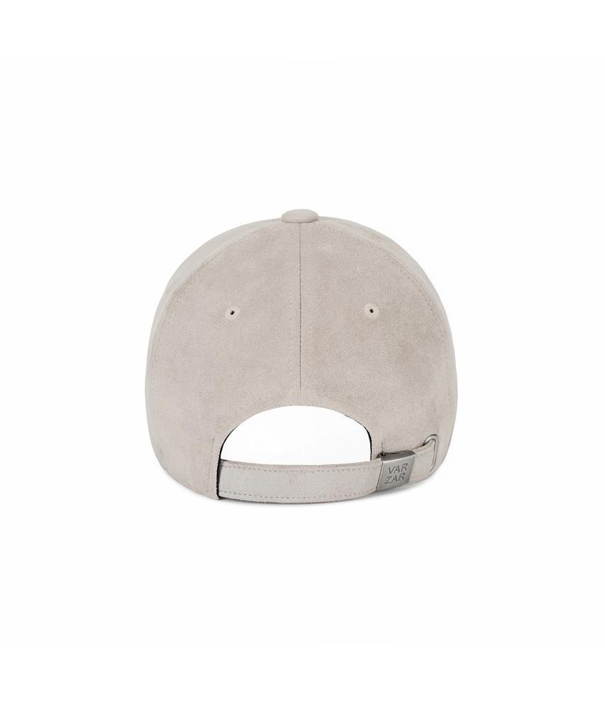 Bajal Va Curved Oval Metallic Suede Ball Cap Stone Beige
