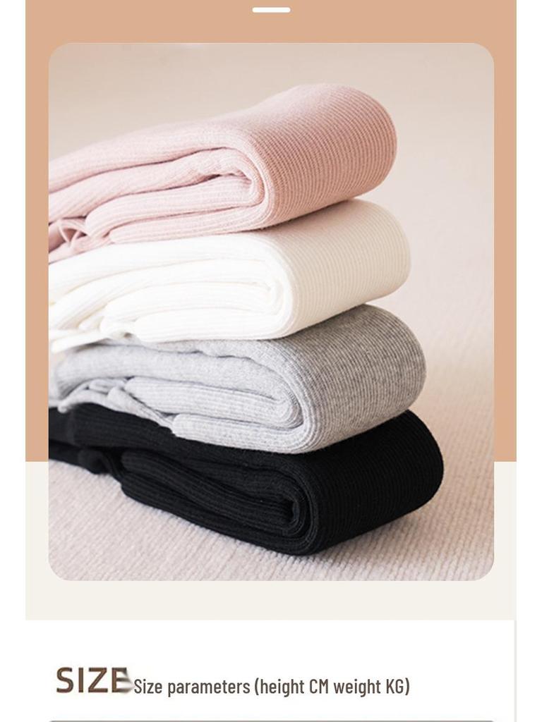 Winter Velvet Thickened Tights with Big Bow for Babies - Knit Cotton Outerwear Base Layer Tights