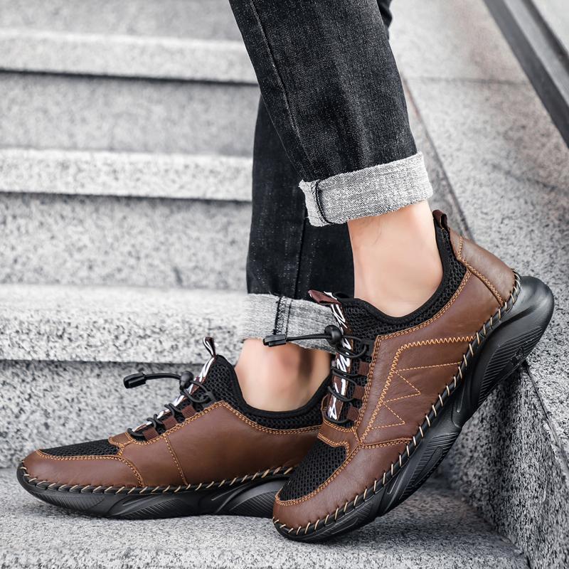 2025 Summer Men's Mesh Hiking Shoes Breathable Anti-Slip Climbing Shoes Outdoor Running Sneakers Leisure Walking Footwear 48