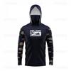 Mens Hooded Fishing Shirt With Face Cover Breathable UV Protection Long Sleeve Quick Dry Outdoor Apparel