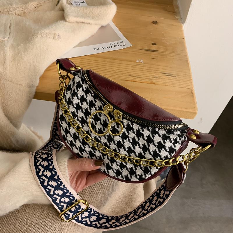 

Шерстяная нагрудная сумка, женская сумка, новая сумка-мессенджер, французская нишевая упаковка 21cm*8cm*25cm бордовый