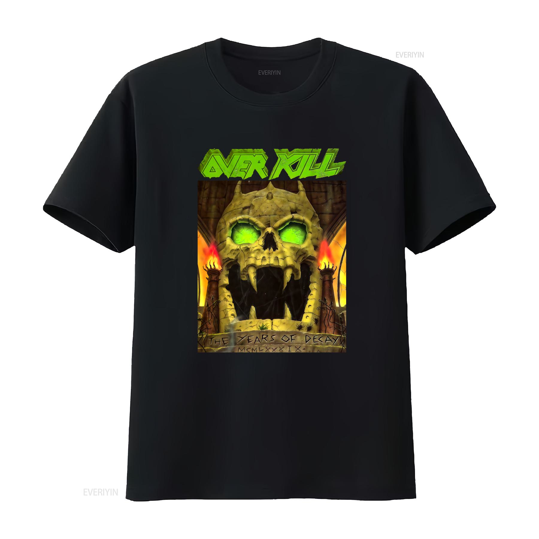 

OVERKILL Band Vintage Years Of Decay Tour Concert T Shirt Men S 4XL Black UR102 vintage Washed Casual Versatile homme 4XL