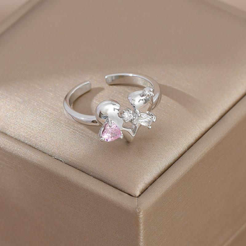 Adjustable Women's Ring Temperament Tide Ring Design Fashion Personality Commuter Style Index Finger Ring Wedding Party Jewelry Elegant Accessories