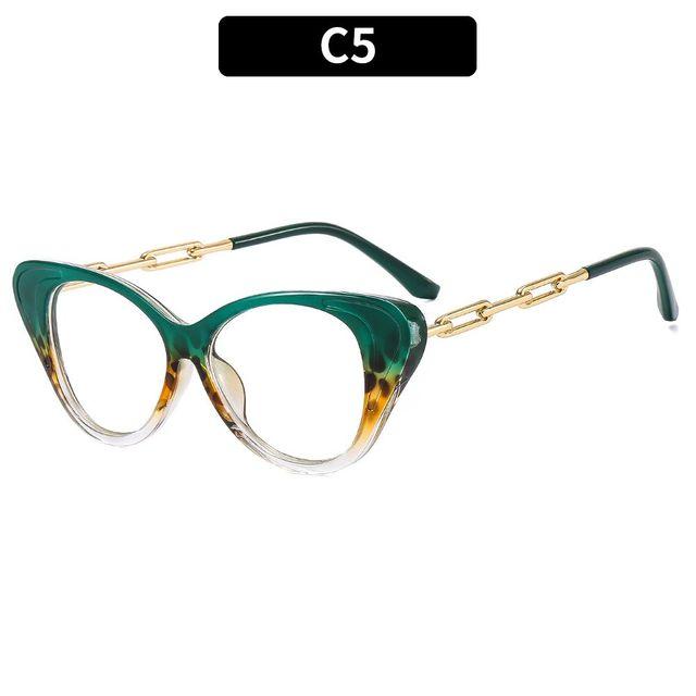Anti-blått lysmetall Komfortabel farge Cat Eye Brilleinnfatning Dame Vintage Spring Hinge Optisk innfatning Databriller