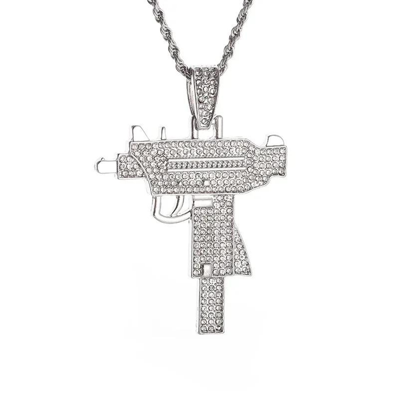 Ice Out Zirkon Höfliche Geste Mittelfinger Halskette Herren Damen Punk Hip Hop Rap Rock Party Schmuck Geschenk
