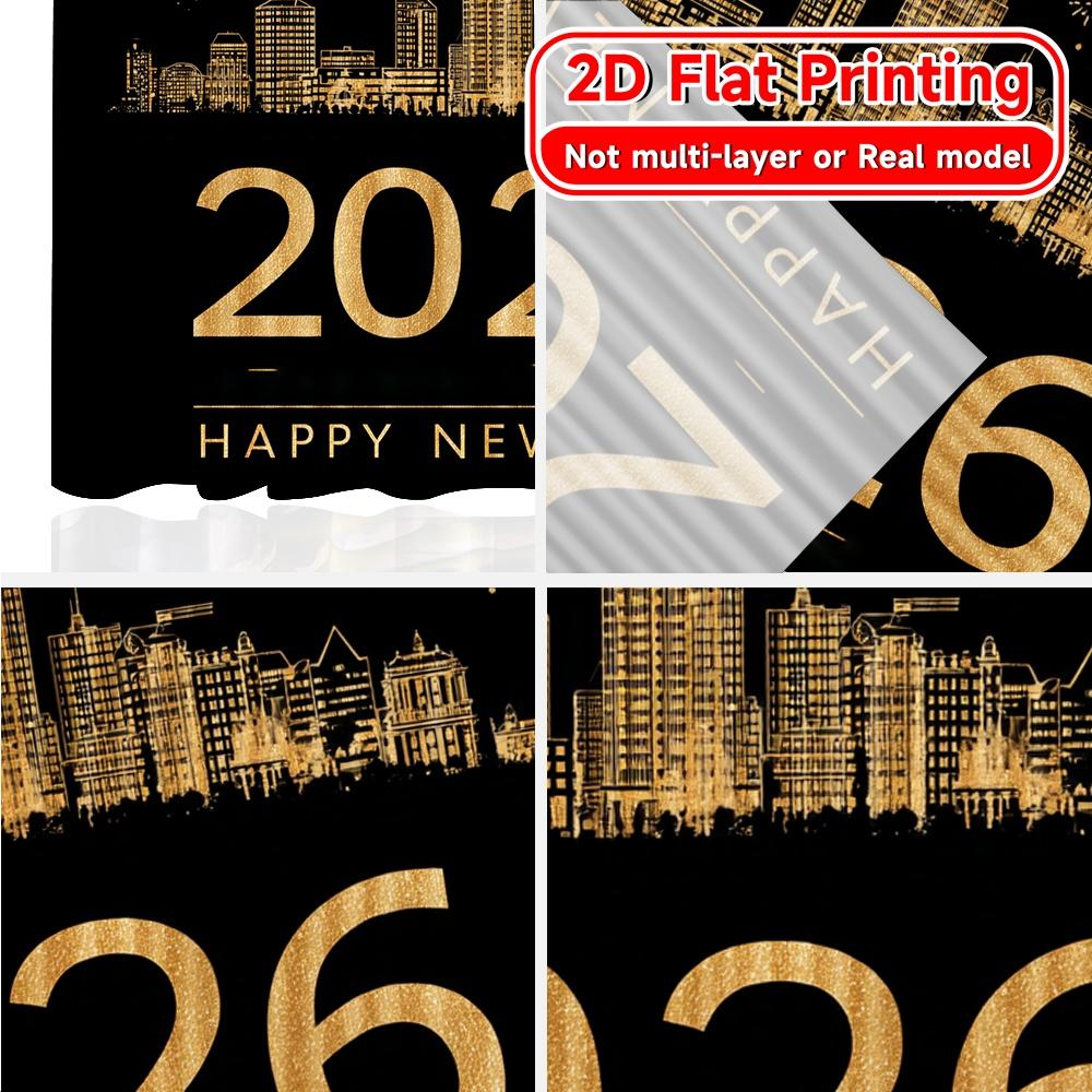 2D Flat Printing  2pcs Celebration(1) Popular Fashionable Curtains Yarn Curtains Decorations Inside for Living Room   Bedroom