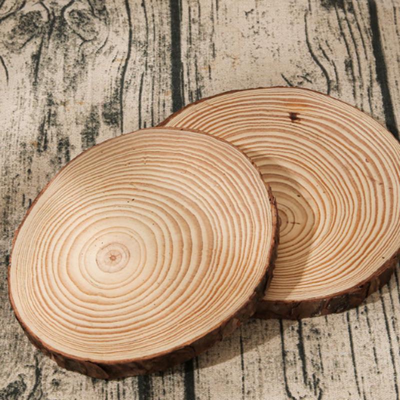 1PC-Thick 1 Pack Natural Pine Round Unfinished Wood Slices Circles With Tree Bark Log Discs DIY Crafts Wedding Party Painting