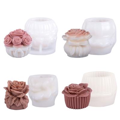Rose Candle Molds Castings Molds Epoxy Resin Molds 3D Flower Silicone Moulds Plasters Molds Cake Making Molds