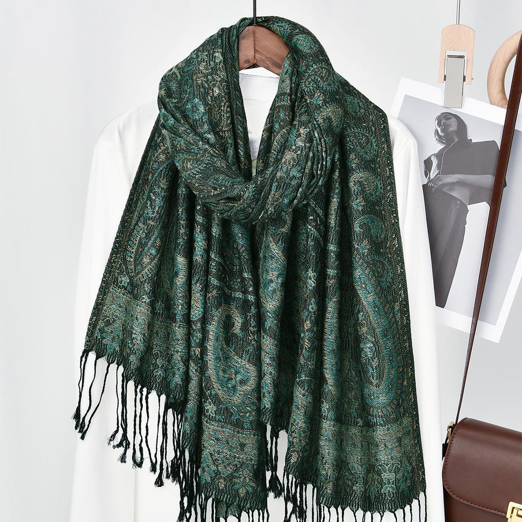 Dicker Pashmina Schal Stola Wickel Paisley Jacquard Stolen Vintage Kaschmir Schals Bedruckter Baumwollschal Sonnenschutz Hijab