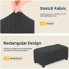 4 Sizes Jacquard Durable  Stretch Footrest Ottoman Cover Folding Storage Stool Furniture Protector Rectangle Slipcover