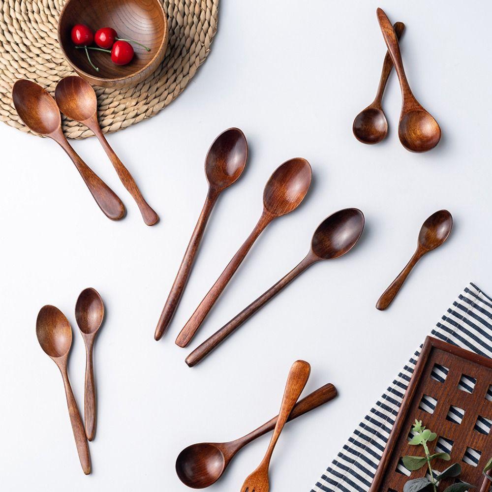 Ice Cream Natural Tea Coffee Kitchen Tableware Teaspoon Stirring Spoon Wooden Spoon Fork Coffee Spoon