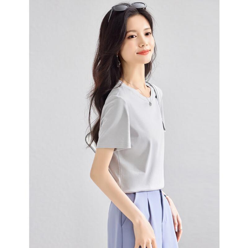 ORIGIN Silk Blend Basic Short Sleeve T-Shirt