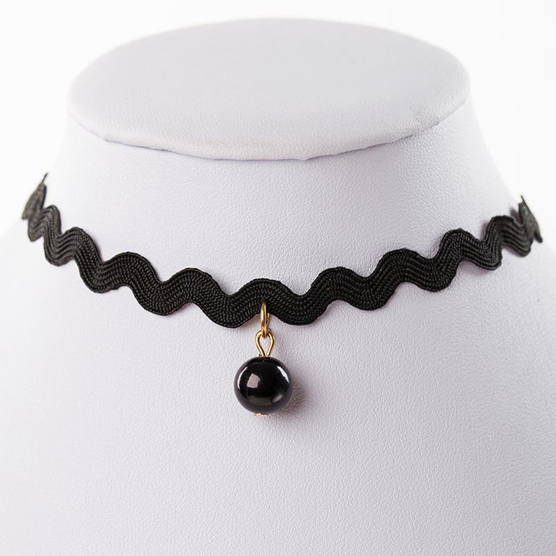 Korean Harajuku Velvet Ribbon Choker Necklace - Women's Fashion Clavicle Chain