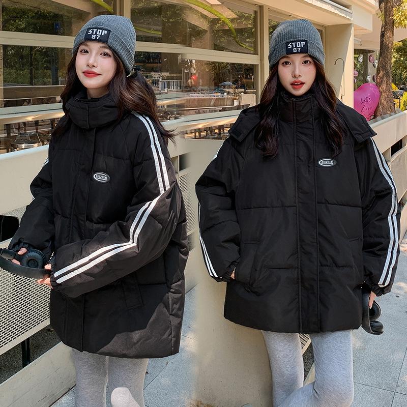 Black down cotton-padded clothes for women's winter year new loose student thickened anti-season cotton-padded clothes and cotton-padded jackets