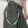 Modische Perlen-Hüftkette Herren Accessoires Y2k Retro Punk Quasten Hosenkette Damen Amerikanischer Hip-Hop Hüft Accessoires