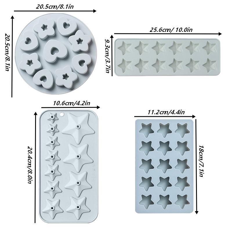 Multicavity Heart Little Star Biscuit Making Tool Twinkle Star Chocolate Muse Cake Silicone Mould Ice Tray Candle Soap Decor