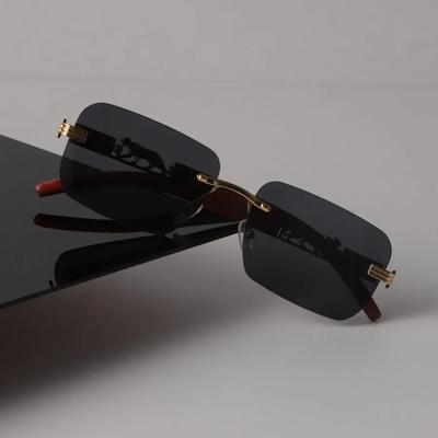 Retro Square Sunglasses Women Men Luxury Brand Designer Mirror Sun Glasses Female Male Rimless