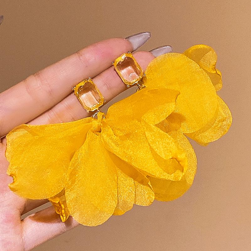 2024 Summer Floral High-End Stud Earrings - Elegant Light Luxury Design for Women