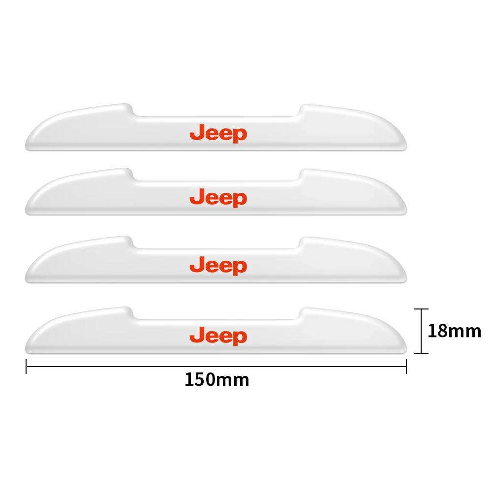 For Jeep 4PCS Car Door Anti-collision Sticker Rearview Mirror Bumper Strip For Jeep Renegade Patriot Wrangler Cherokee Compas