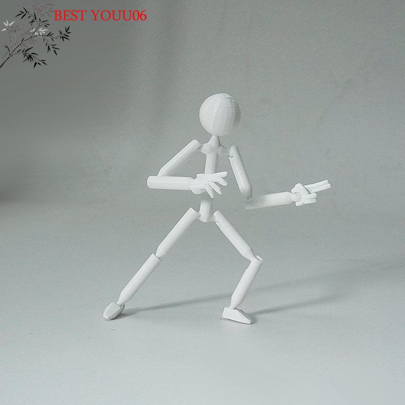 (YOUU06)Multi-Jointed Multi Joint Stickman Toy Movable 3D Printing Printed Mannequin Novelty Action Figure Stickman Assembled Ro