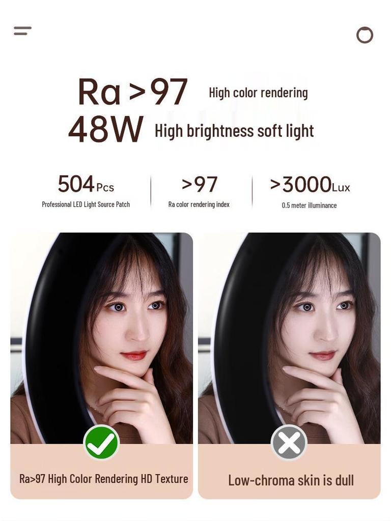 8"/16"/18" LED Ring Light with Phone Holder for Streaming