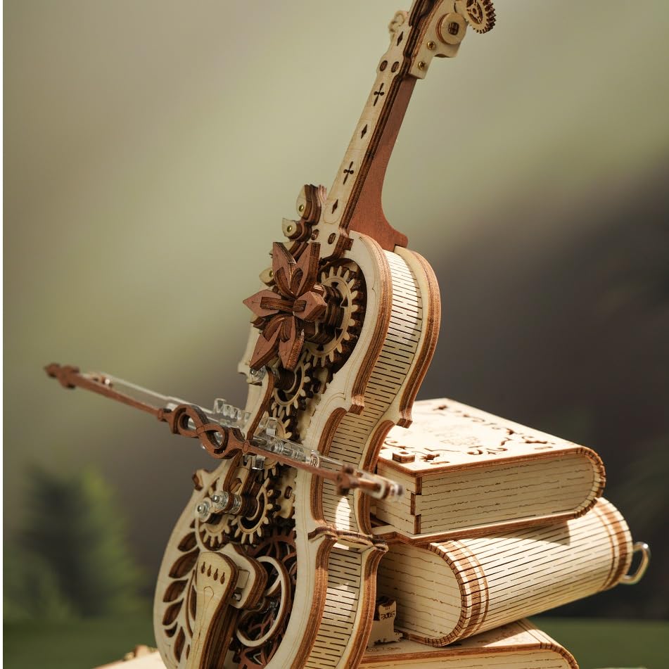 Tsukurun 3D Wood Puzzle Music Box Series Includes Japanese Instructions desu® (Magic Cello) -