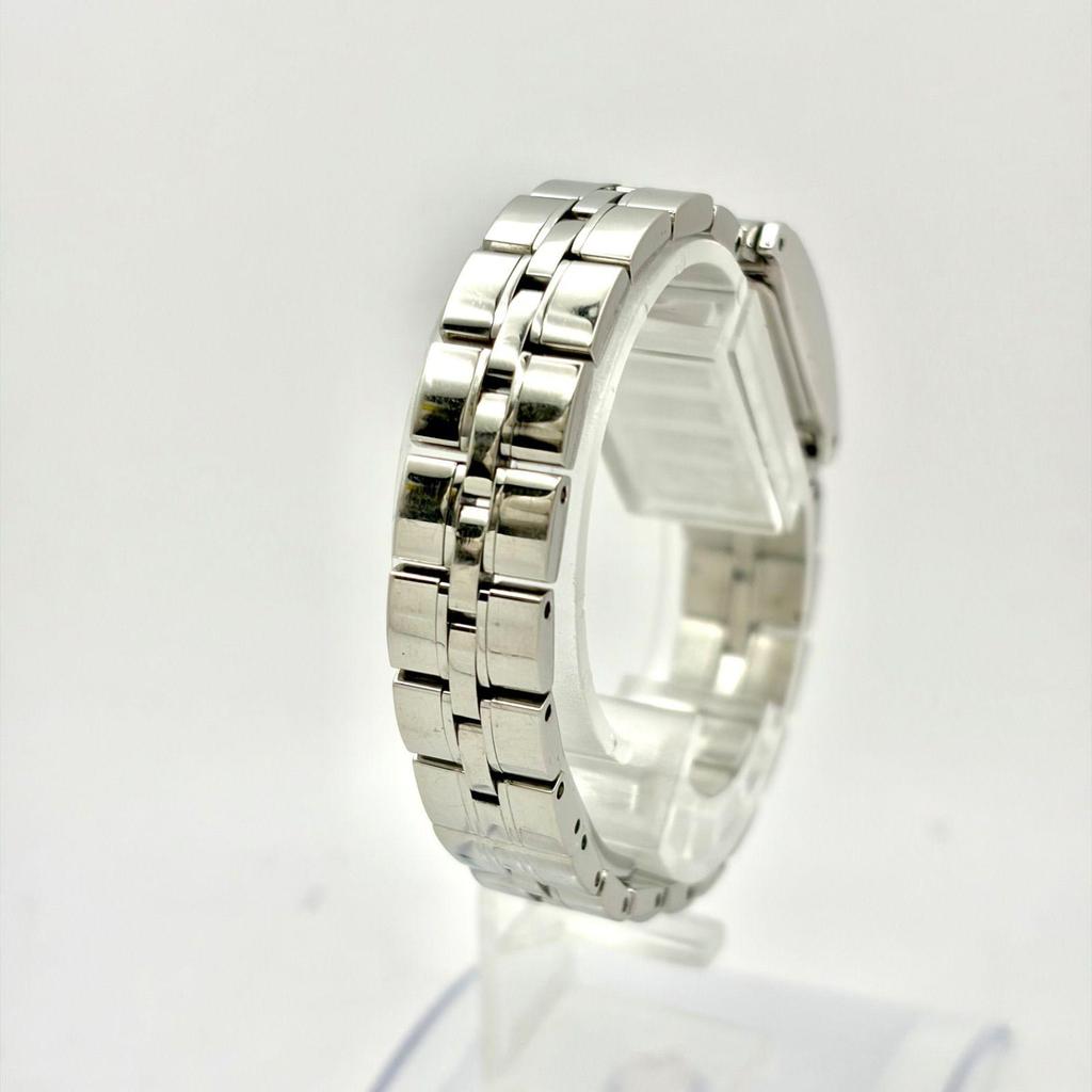 Used [New Battery] BULOVA Ladies Watch Rhinestone Rectangular Silver