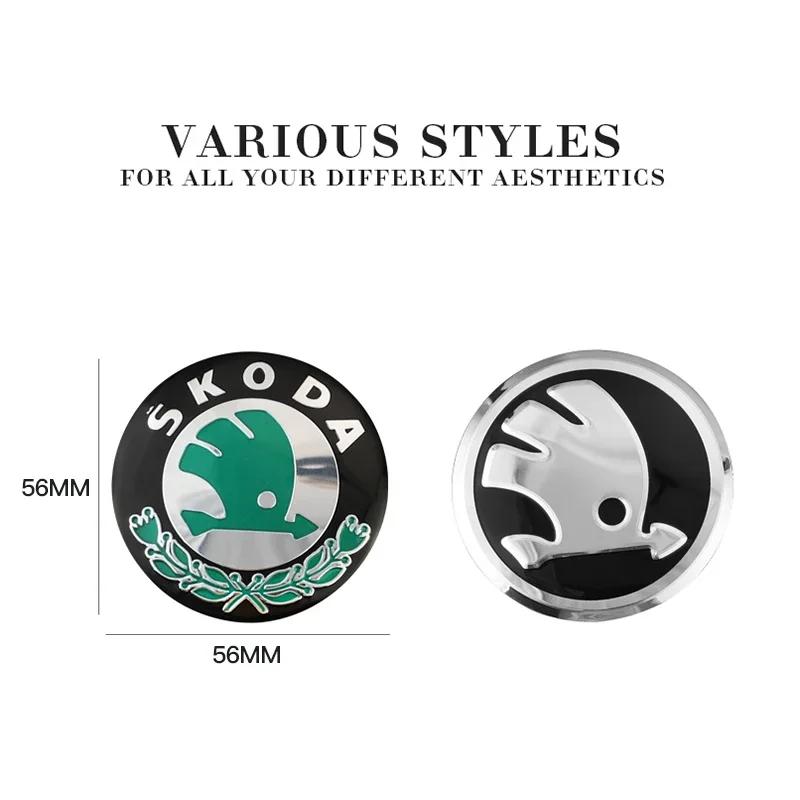 Car Sticker 2026 Hot 4Pcs Car Wheel Hub Center Caps Stickers Rim Badge Cover For Skoda Octavia Fabia Rapid Superb Yeti Enyaq Kod