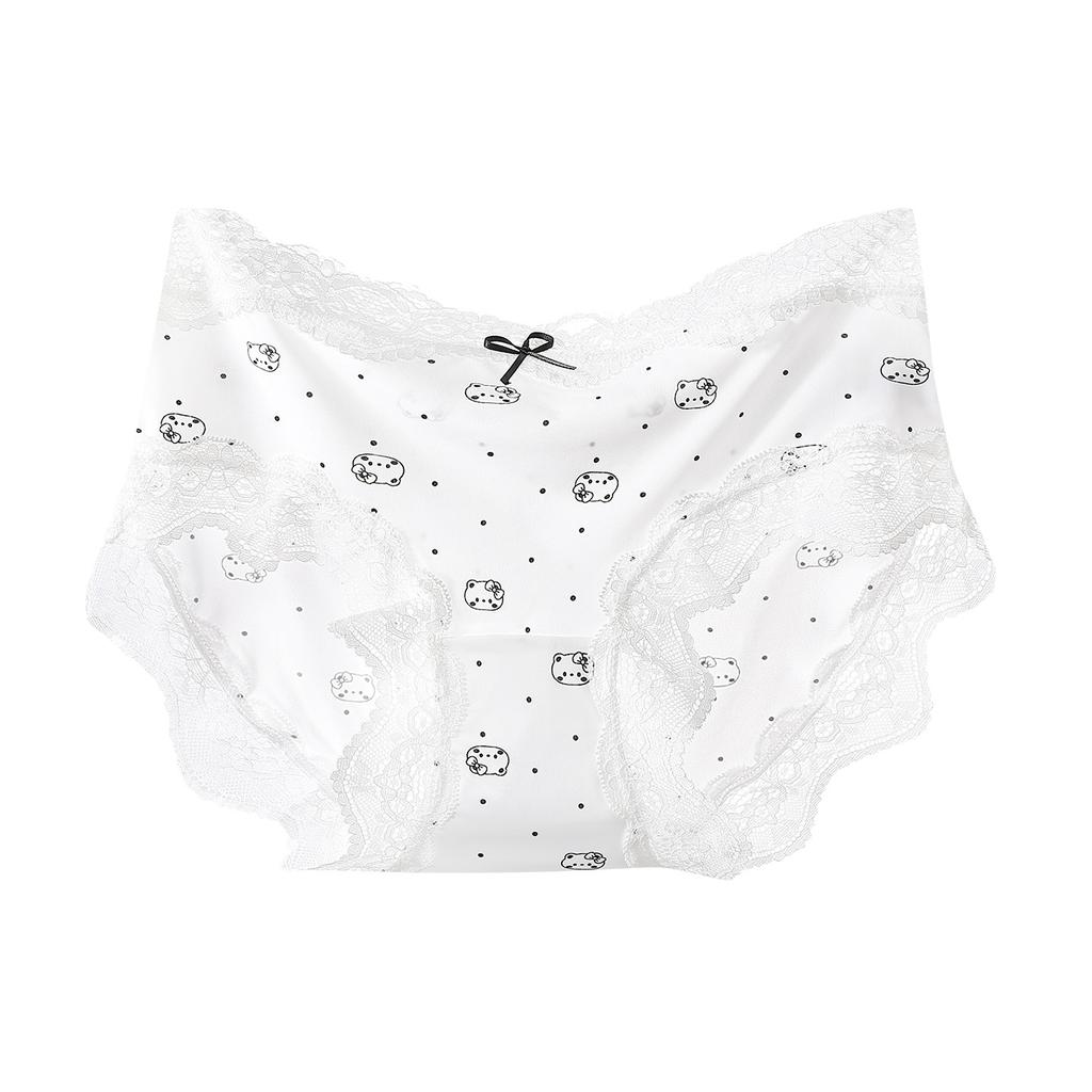 Ladies Spring and Summer New Lovely 10A Antibacterial Pure Cotton Crotch Ice Silk Briefs