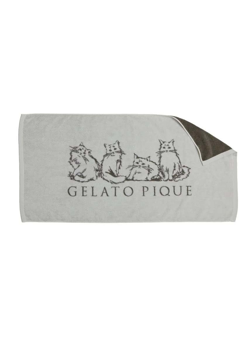 

Cat Pattern Bath Towel PWGG242557 OWHT F [Gelato Pique] Women s