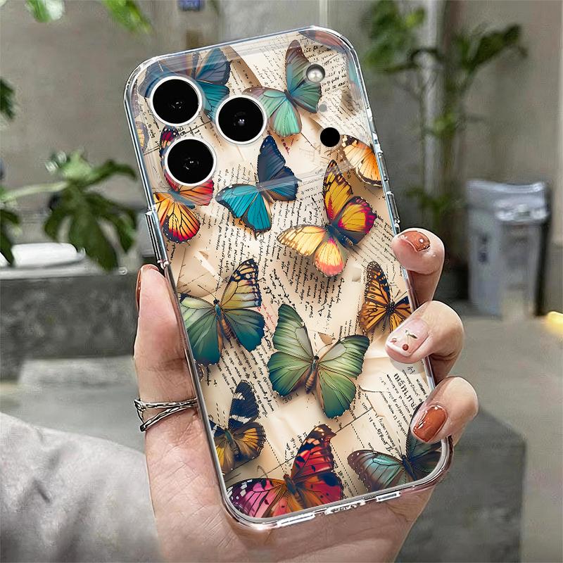 

Colorful Butterfly Pattern Soft Case For iPhone 17e 17 16 15 14 13 Pro Max 17 Pro 16e 12 11 Transparent Shockproof Phone Cover iPhone17e