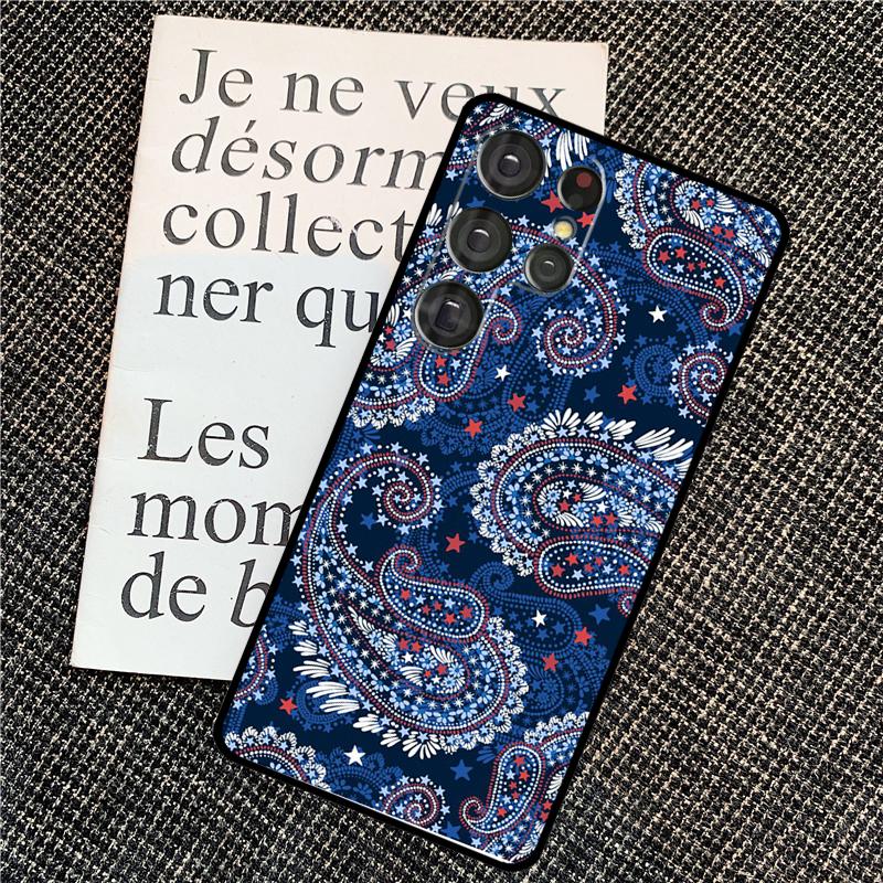 Bandana Seamless Pattern Case For Samsung Galaxy S25 Ultra S20 S21 S22 S23 S24 Ultra S9 S10 Plus S24 FE Back Cover