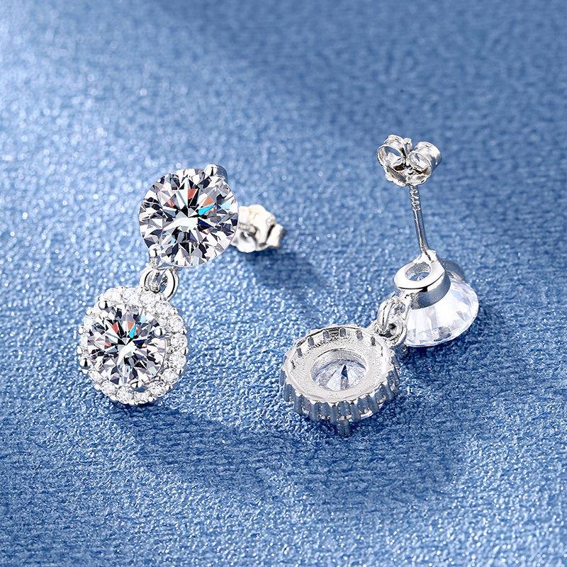 Temperament Bridal Pair Micro Super Flash Zircon Pair Earrings