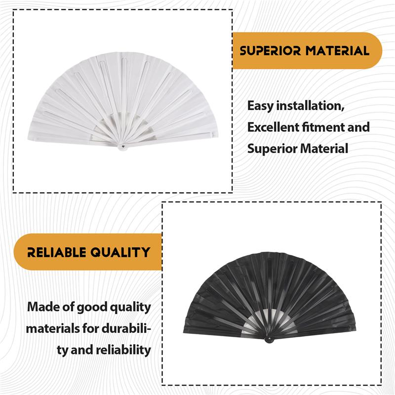 M-Modern-4 Pcs Large Folding Fan Silk Hand Fan Chinese Japanese Kung Fu Tai Chi Handheld Fan Folding Dancing Prop Craft Fan