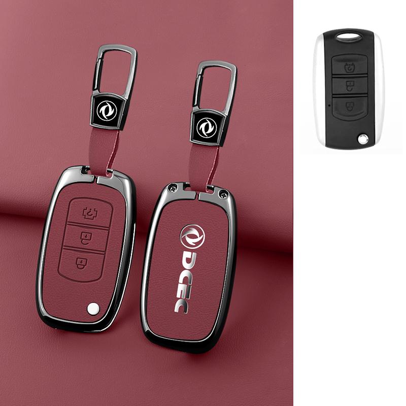Car Remote Key Cover Case Shell For Dongfeng Dfm Dfsk Glory 580 F507 S30 H30 Ax7 Alloy Leather Protector Keychain Accessories