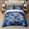Lion Tiger Leopard Theme Custom Text Or Name 3Pcs Bedding Set 1 Flat Sheet & 2 Pillowcases Personalized Home Bedding