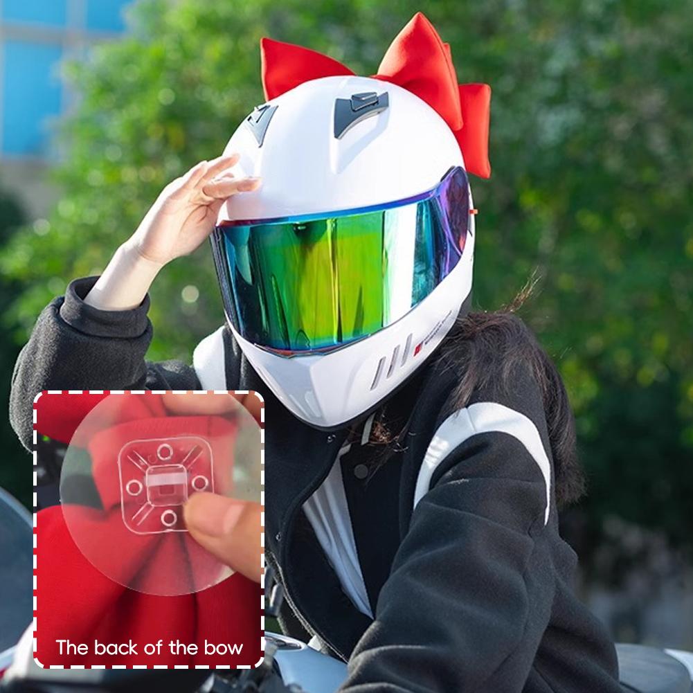 Motorcycle Helmet Bow Decoration Electric Bike Helmet Car Body Decoration Accessories Bowknot Suction Cup For Girl Women