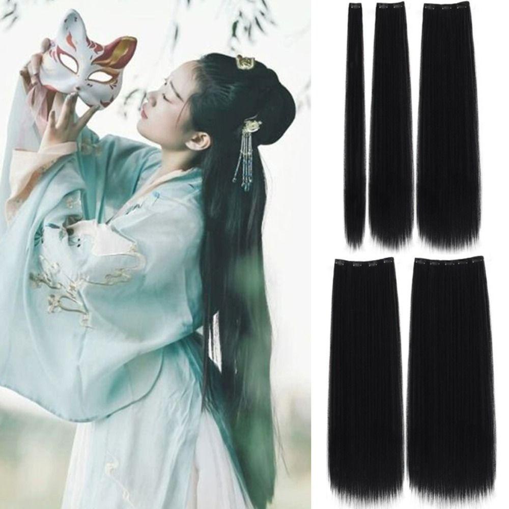 Traditional Long Straight Hair Piece Ancient Hanfu Wig Pads False Hanfu Wig Piece Women
