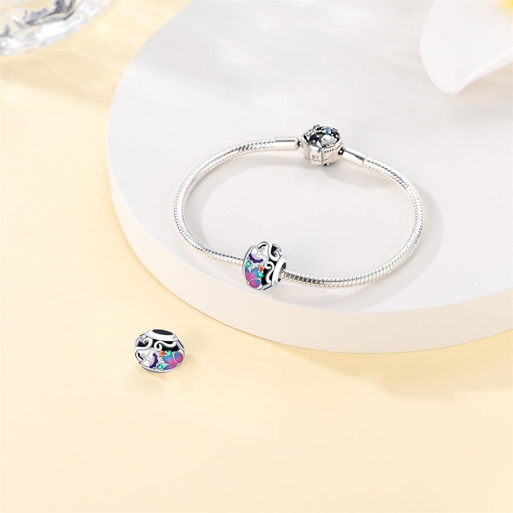 Original Copper Charms Luxury Colorful Flower Fairy Beads Fit Bracelet Diy Women Making Delicate Gift Jewelry