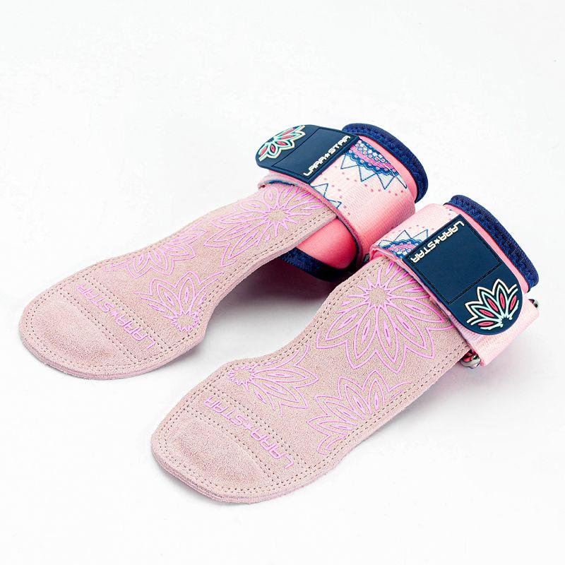 

Женские перчатки для спортзала, защита для рук с мандалой, защита для рук из воловьей кожи, нескользящая защита для рук, для подтягиваний, жесткие бинты на запястье с розовым цветком Mandala Pink