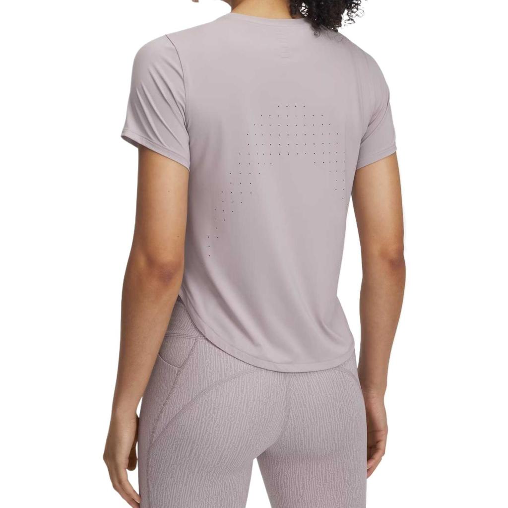 Under Armour Launch Elite Comfortable Quick-Dry Stylish Simple Short Sleeve Regular T-Shirt Women Tops Light-Purple 1389564-009