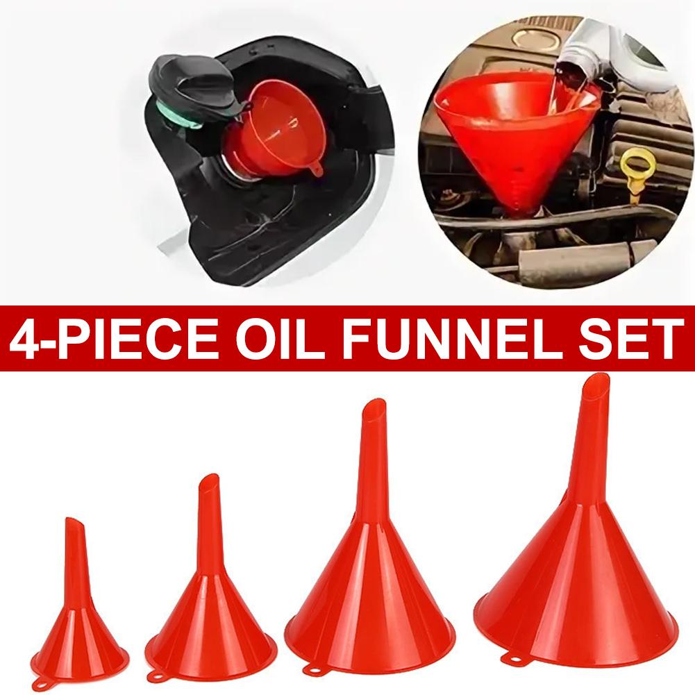 4 Sizes Car Plastic Funnels Refueling Liquid Funnels Tools Oil Filling Equipment Car Motorcycle Refuel Filling Small Funnel
