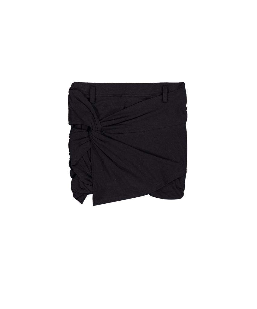 Peulaentigseobiseu Shirred Jersey Miniskirt - Black