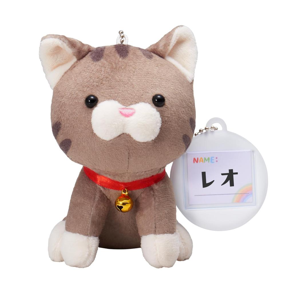 My pet plush toy, sitting plush cat (brown tabby)