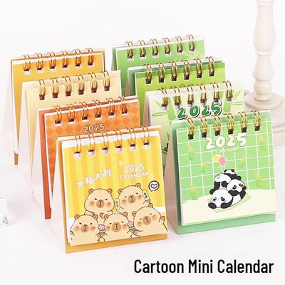 2025 Cute Cartoon Mini Desk Calendar & Memo Planner